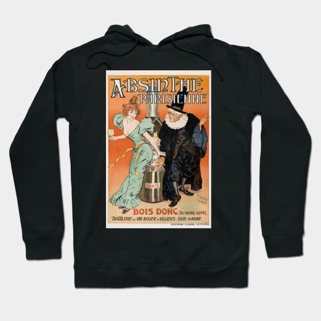 Absinthe Parisienne France Vintage Advertising Poster 1896 Hoodie by vintagetreasure